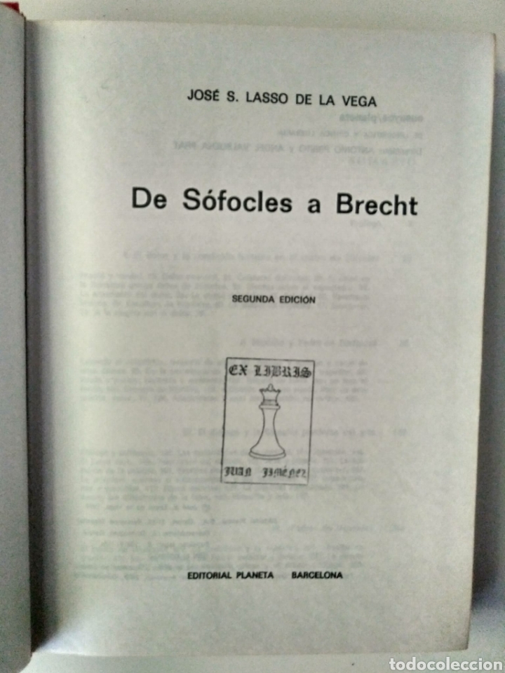 Libros de segunda mano: De S&oacute;focles a Brecht / Jos&eacute; S. Lasso de la Vega - Foto 3