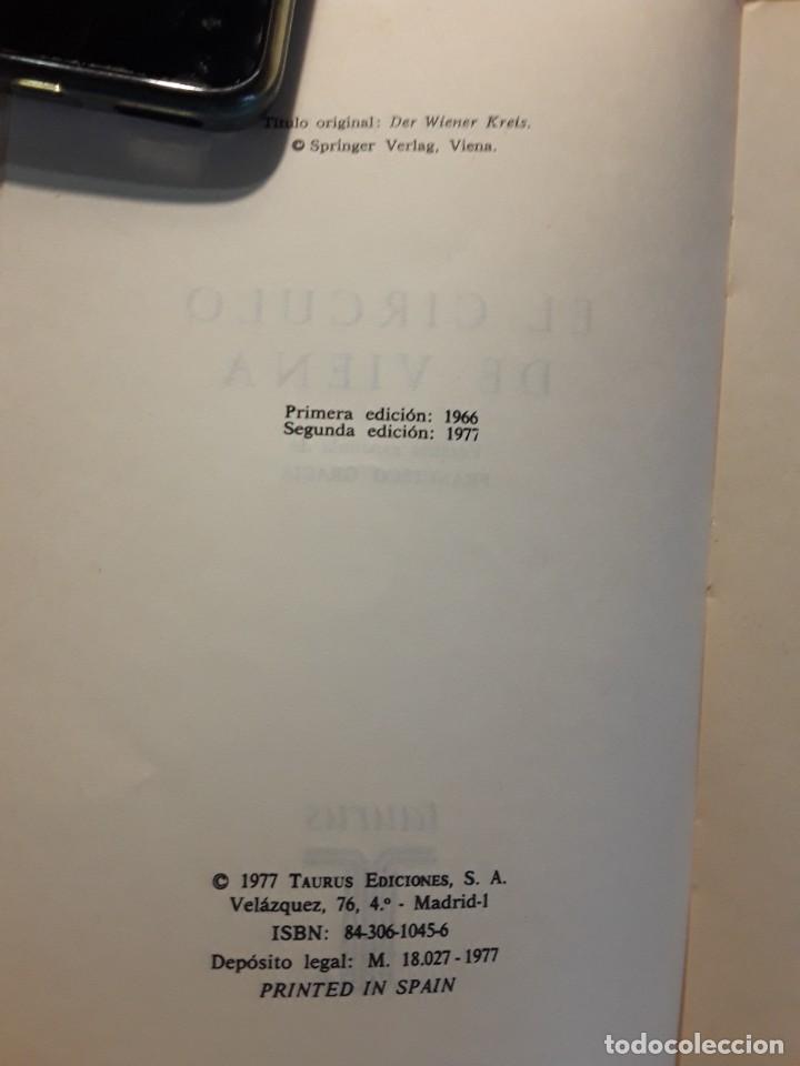 Libros de segunda mano: El C&iacute;rculo de Viena, de Victor Kraft. Taurus, 1977 - Foto 3