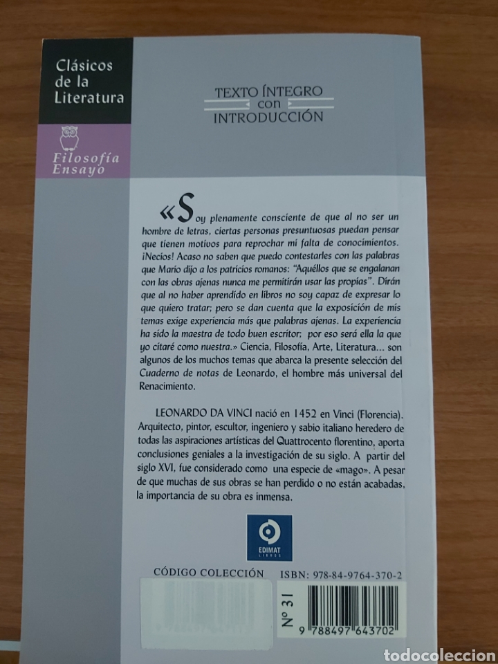Libros de segunda mano: Cuaderno de notas.Leonardo da Vinci. - Foto 2