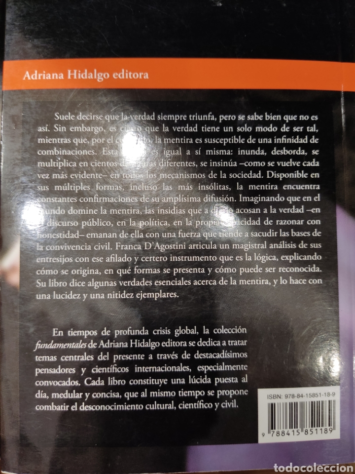 Libros de segunda mano: Mentira. Franca DAgostini - Foto 2