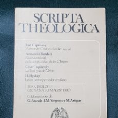 Libros de segunda mano: SCRIPTA THEOLOGICA. UNIVERSIDAD DE NAVARRA , PAMPLONA. Lote 331303523