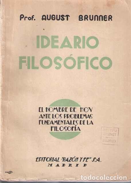 Libros de segunda mano: Ideario Filos&oacute;fico - Brunner, August - Foto 1