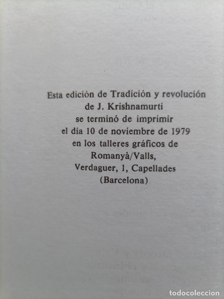 Libros de segunda mano: Krishnamurti tradici&oacute;n y revoluci&oacute;n - Foto 3