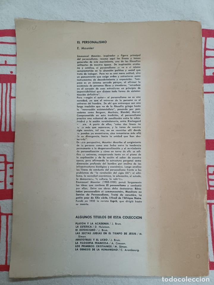 Libros de segunda mano: MOUNIER, E. EL PERSONALISMO - Foto 2