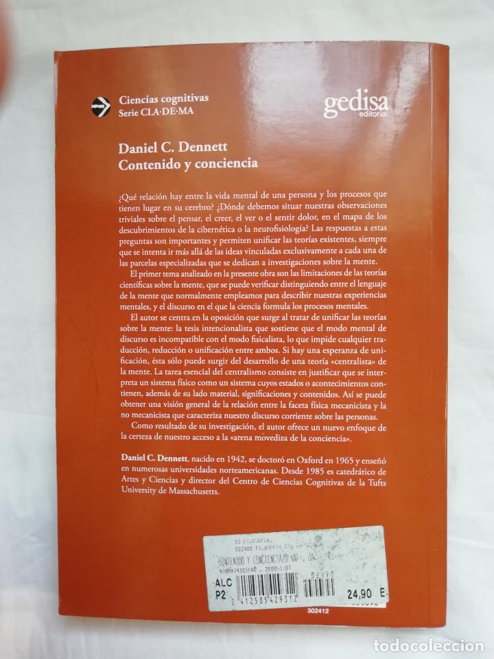Libros de segunda mano: CONTENIDO Y CONCIENCIA. DANIEL C. DENNETT - GEDISA - Foto 2