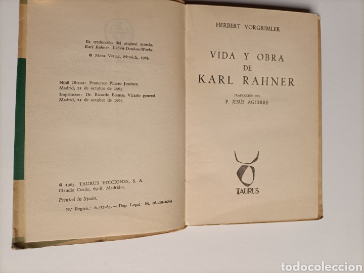 Libros de segunda mano: Vida y obra de Karl Rahner Herbert Vorgrimler - Foto 7