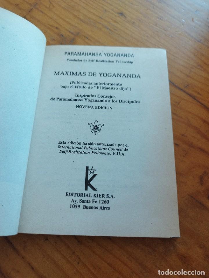 Libros de segunda mano: M&aacute;ximas de Yogananda - Paramahansa Yogananda. Kier. - Foto 4