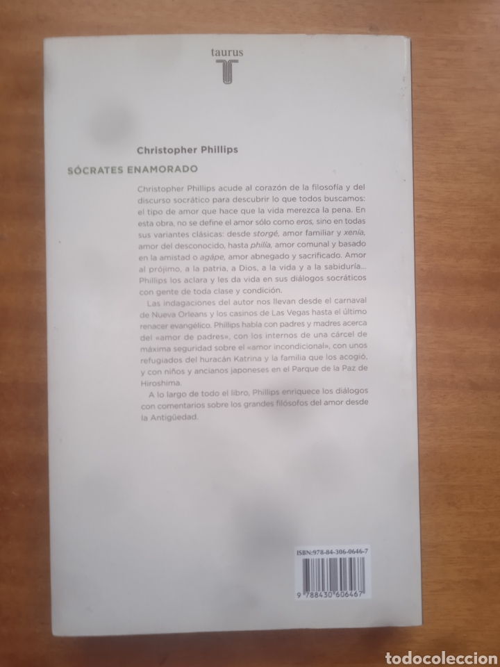 Libros de segunda mano: S&Oacute;CRATES ENAMORADO - CHRISTOPHER PHILLIPS - EDITORIAL TAURUS 2007 - Foto 2