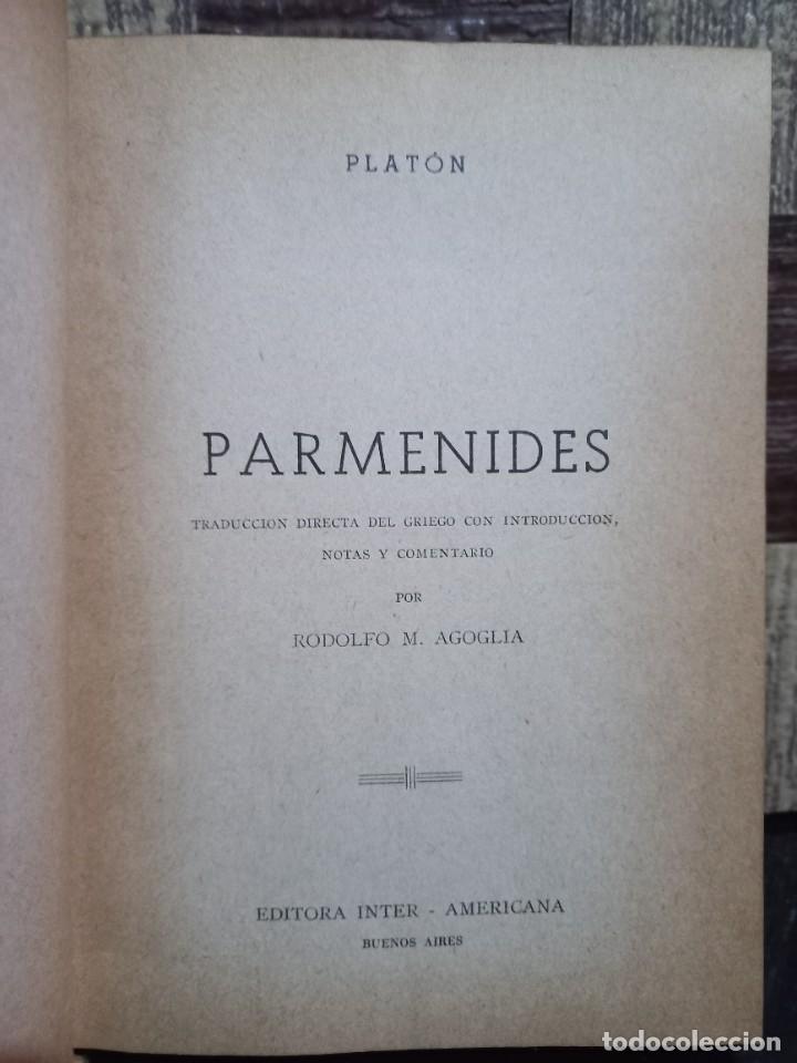Libros de segunda mano: Plat&oacute;n - Parm&eacute;nides - 1944 - Foto 3