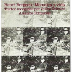 Libri di seconda mano: HENRI BERGSON . MEMORIA Y VIDA. Lote 360594290