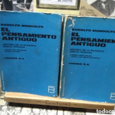 Libros de segunda mano: EL PENSAMIENTO ANTIGUO. FILOSOFÍA GRECO ROMANA. 1 Y 2. Lote 363733155