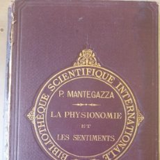 Libros de segunda mano: LA PHYSIONOMIE ET L´EXPRESSION DES SENTIMENTS. - MANTEGAZZA, P.. Lote 363749915
