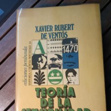 Libros de segunda mano: TEORÍA DE LA SENSIBILIDAD XAVIER RUBERT DE VENTÓS PENÍNSULA 1979 . Lote 365134376