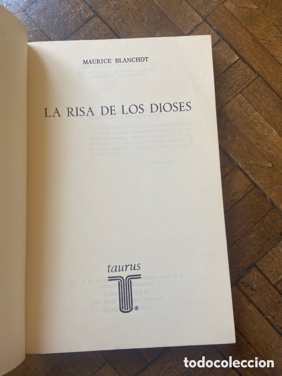 Libros de segunda mano: La risa de los dioses - Maurice Blanchot - Taurus (1976) - Foto 3