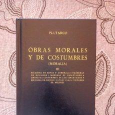 Libros de segunda mano: OBRAS MORALES Y DE COSTUMBRES (MORALIA) III - PLUTARCO - ED. GREDOS -. Lote 366332296