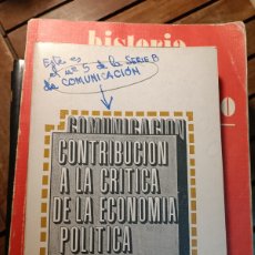 Libros de segunda mano: CONTRIBUCION A LA CRÍTICA DE LA ECONOMÍA POLÍTICA CARLOS MARX ALBERTO CORAZÓN 1970 COMUNICACIÓN B. Lote 367339604