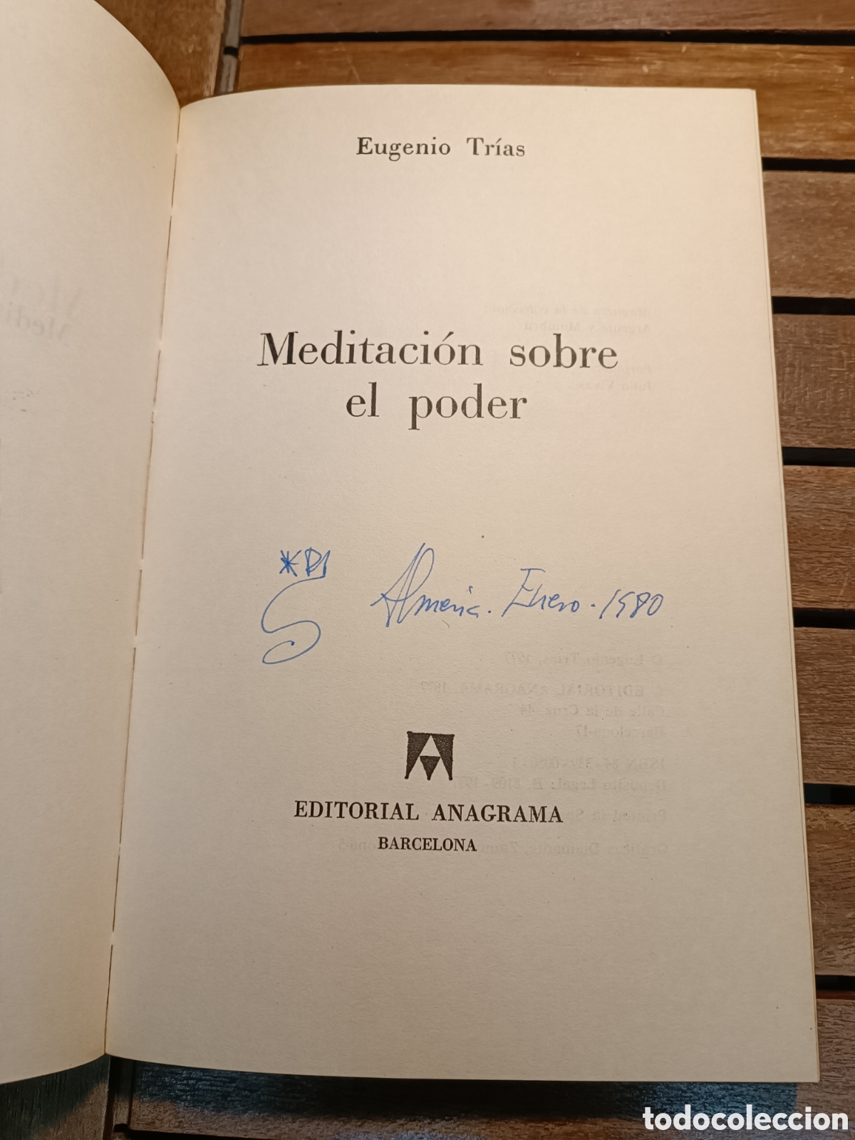 Libros de segunda mano: Meditaci&oacute;n sobre el poder EUGENIO TR&Iacute;AS 1977 anagrama primera edici&oacute;n. - Foto 2
