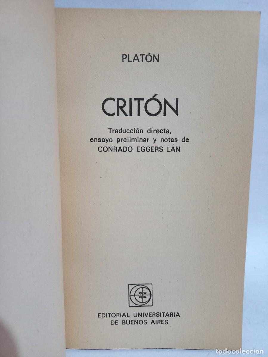 Libros de segunda mano: Plat&oacute;n - Crit&oacute;n - Primera edici&oacute;n - 1973 - Foto 3