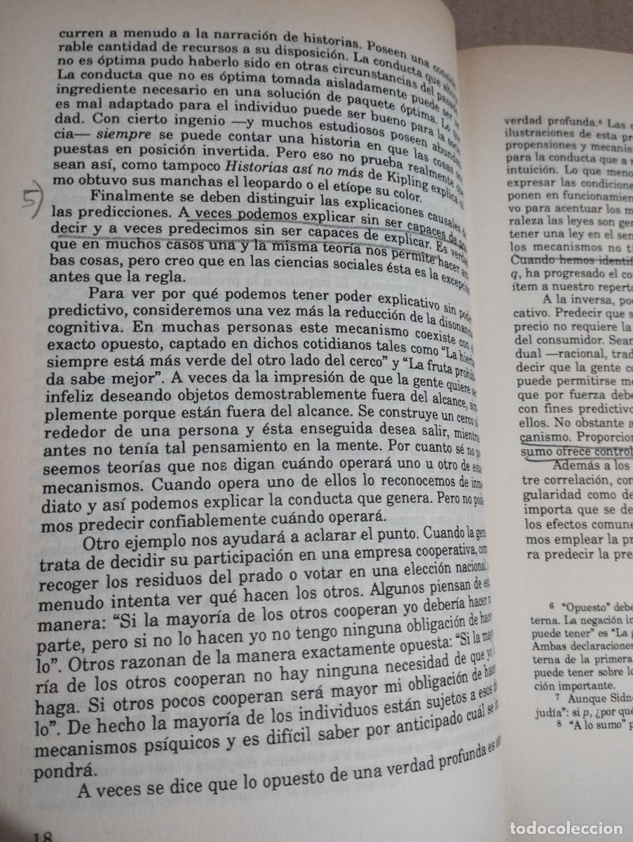 Libros de segunda mano: TUERCAS Y TORNILLOS. UNA INTRODUCCI&Oacute;N A LOS CONCEPTOS B&Aacute;SICOS DE LAS CIENCIAS SOCIALES (JON ELSTER) - Foto 4