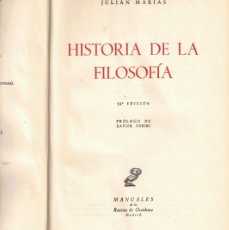 Libros de segunda mano: J. MARÍAS: HISTORIA DE LA FILOSOFÍA. PRÓL. DE X. ZUBIRI. REVISTA DE OCCIDENTE, 1960