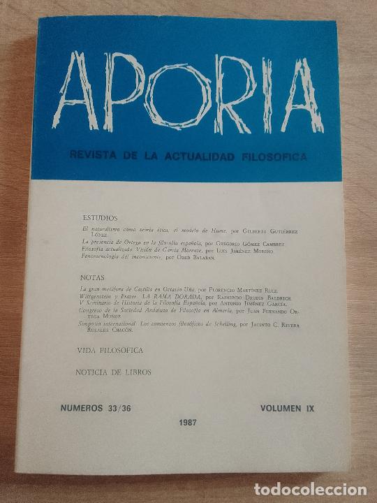 Livres d'occasion: VV.AA.: Aporia. Revista de actualidad filos&oacute;fica n&ordm; 33-36 (1987)