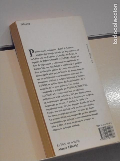 Libros de segunda mano: TOMAS MORO UTOPIA - ALIANZA EDITORIAL - Foto 2