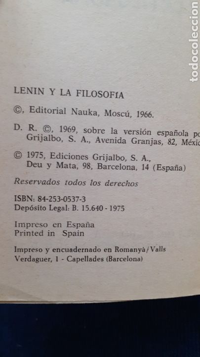 Libros de segunda mano: LENIN Y LA FILOSOF&Iacute;A. - SPIRKIN, A. G - Foto 3
