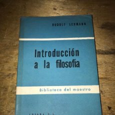 Libros de segunda mano: RUDOLF LEHMANN. INTRODUCCIÓN A LA FILOSOFÍA.