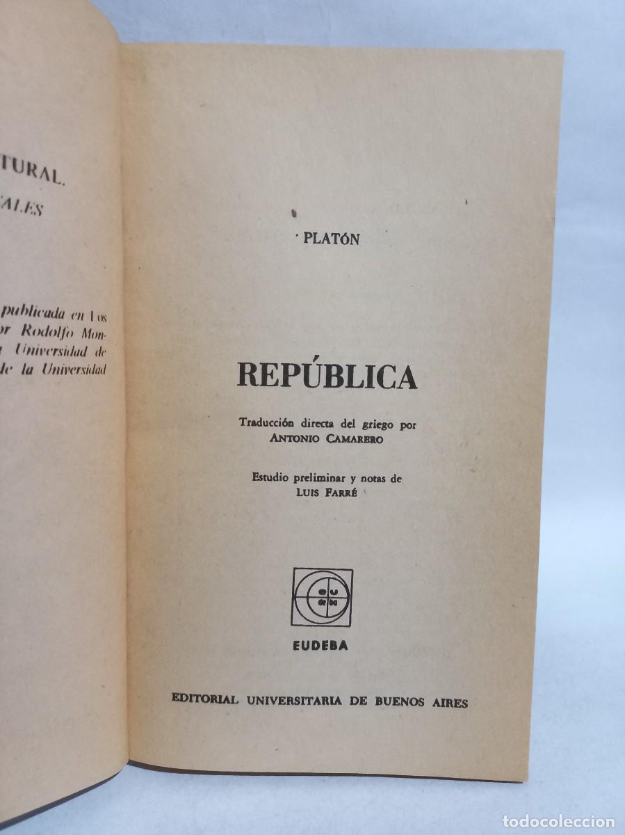Libros de segunda mano: Plat&oacute;n - Rep&uacute;blica - Primera edici&oacute;n - 1973 - Foto 3