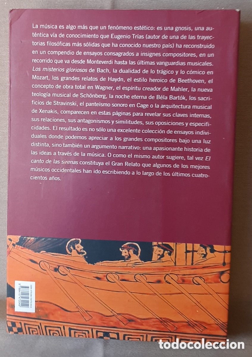 Libros de segunda mano: El canto de las sirenas. Eugenio Tr&iacute;as. - Foto 2