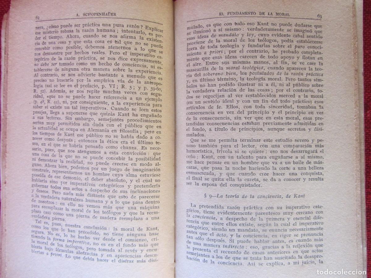 Libros de segunda mano: EL FUNDAMENTO DE LA MORAL. A. SCHOPENHA&Uuml;ER. ED. ATALANTE - Foto 2