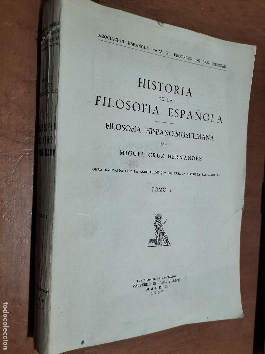 Livros em segunda m&atilde;o: HISTORIA DE LA FILOSOF&Iacute;A ESPA&Ntilde;OLA I-II MIGUEL CRUZ HERN&Aacute;NDEZ. BUEN ESTADO. DENOTA EL PASO DEL TIEMPO
