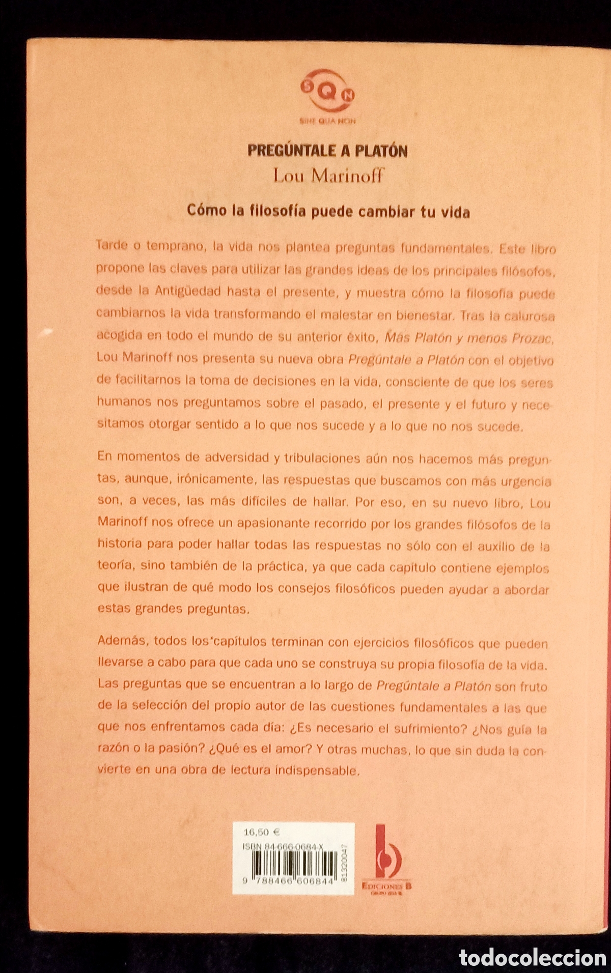 Libros de segunda mano: PREG&Uacute;NTALE A PLAT&Oacute;N. LOU MARINOFF - Foto 2
