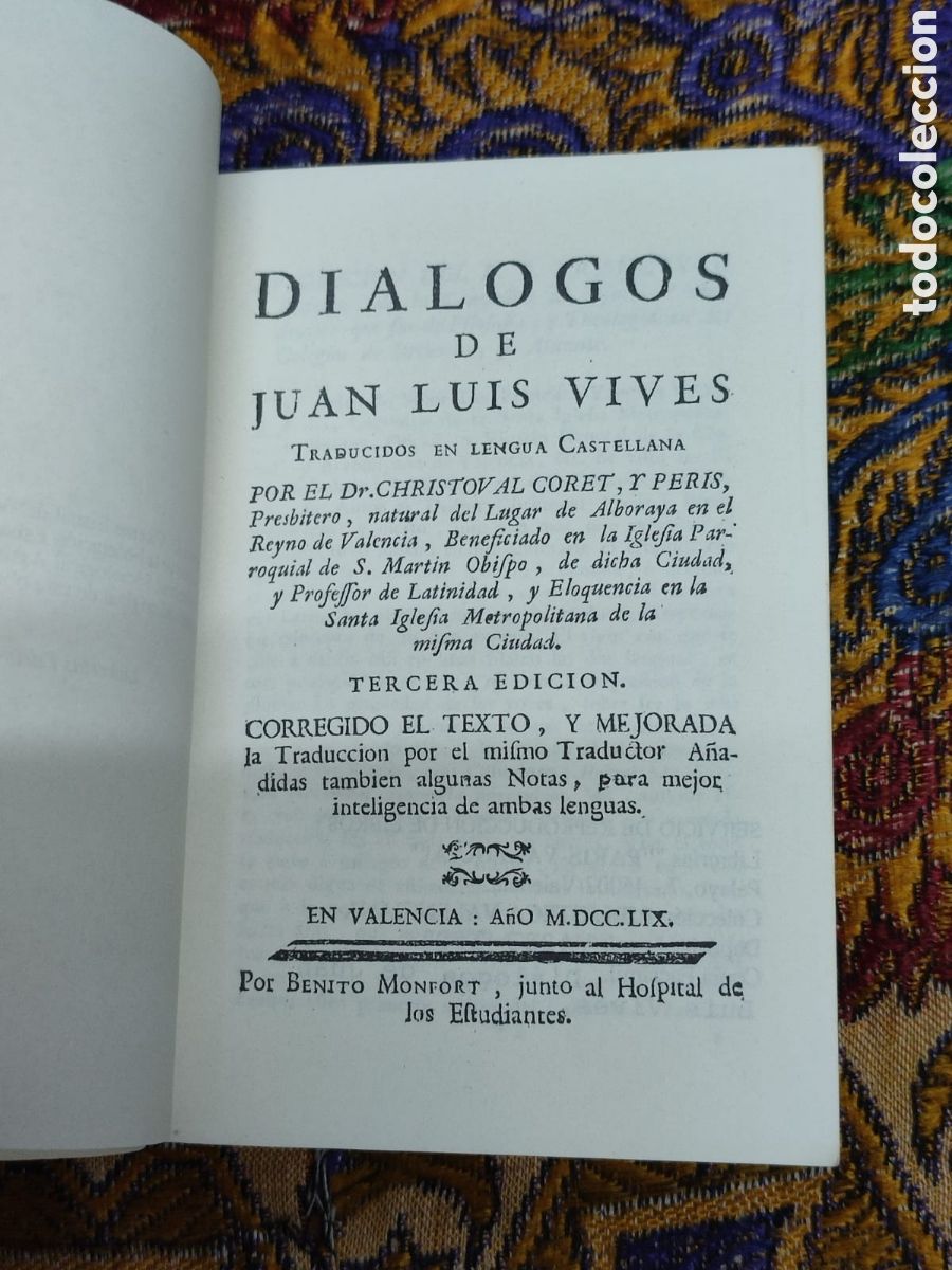 Libros de segunda mano: Facs&iacute;mil Di&aacute;logos de Juan Luis Vives - Foto 3