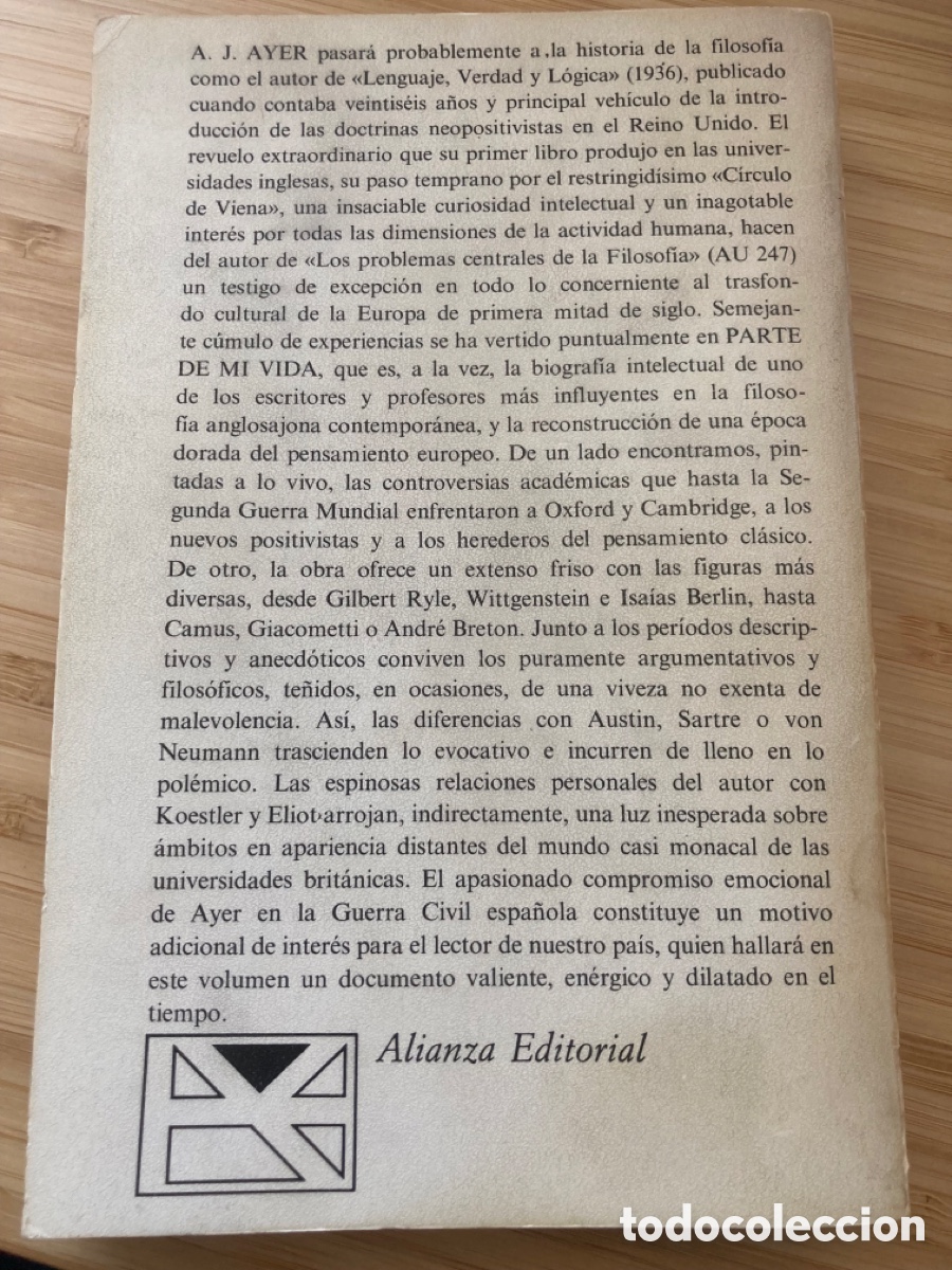 Libros de segunda mano: Parte de mi vida. A. J. Ayer - Foto 2