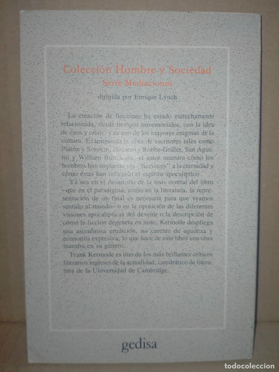 Libros de segunda mano: FRANK KERMODE. EL SENTIDO DE UN FINAL .GEDISA - Foto 3