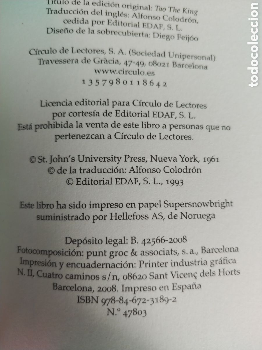 Libros de segunda mano: TAO TE KING a&ntilde;o 2008 - Foto 2