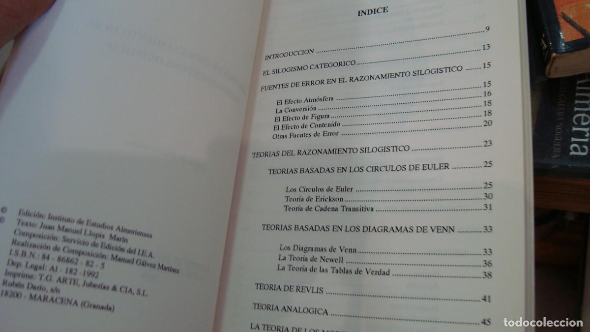 Libros de segunda mano: DEMANDAS DE PROCESAMIENTO EN EL RAZONAMIENTO SILOGISTICO - Foto 4