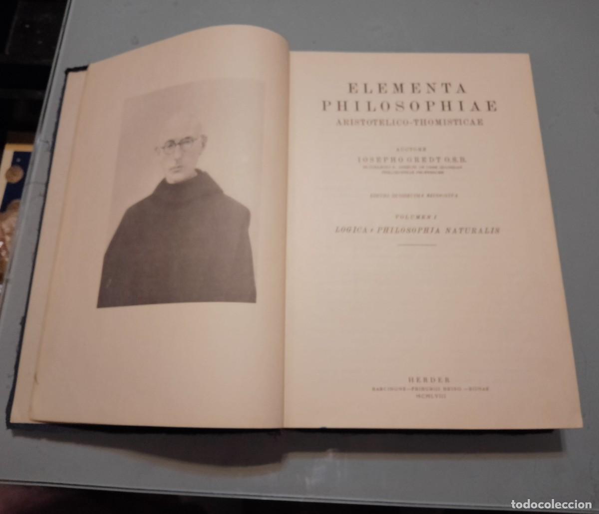 Libros de segunda mano: Elementa Philosophae.2 vol&uacute;menes. 1958 - Foto 3