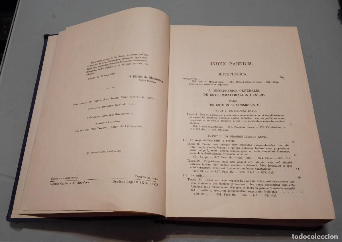 Libros de segunda mano: Elementa Philosophae.2 vol&uacute;menes. 1958 - Foto 6