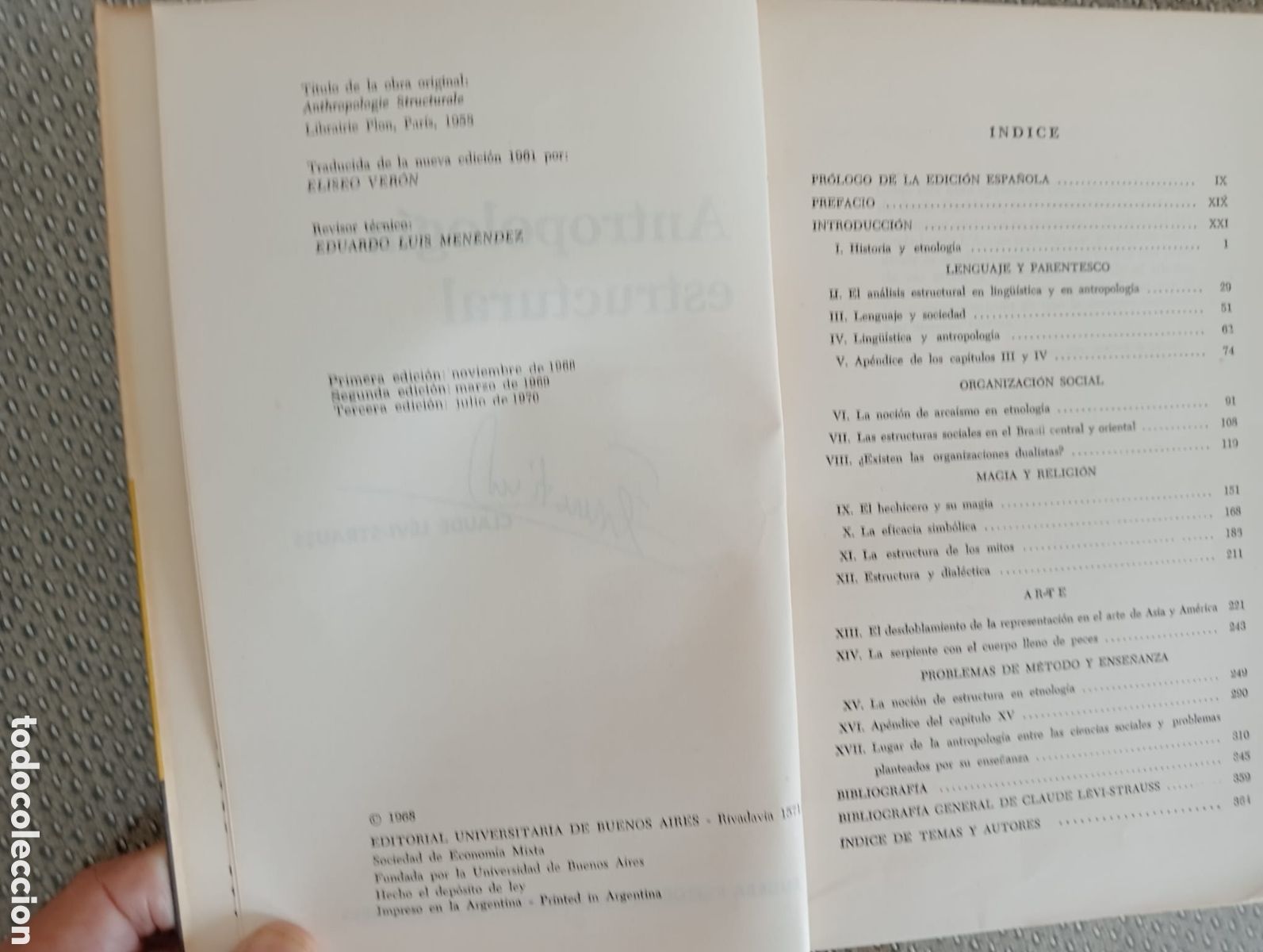 Libros de segunda mano: Antropolog&iacute;a estructural / Claude L&Eacute;VI-STRAUSS - Foto 3