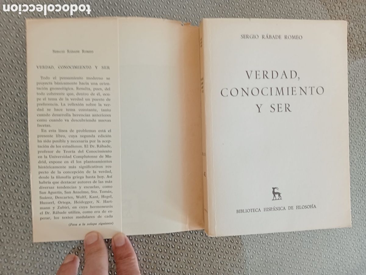 Libros de segunda mano: Verdad, conocimiento y ser/ Sergio R&aacute;bade Romeo. - Foto 2
