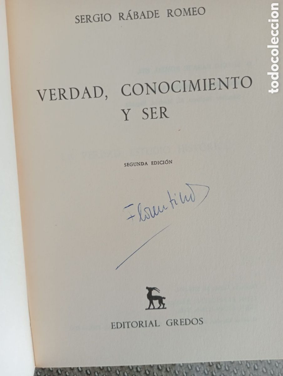 Libros de segunda mano: Verdad, conocimiento y ser/ Sergio R&aacute;bade Romeo. - Foto 3