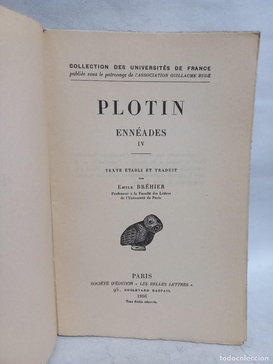 Libros de segunda mano: Plotin - Enn&eacute;ades, 4 Tomos - 1954, 1956 - Foto 4