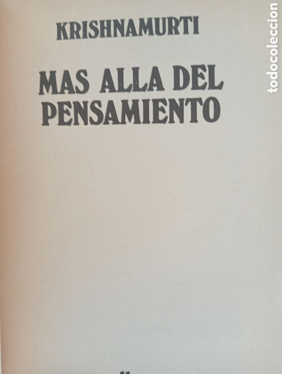 Libros de segunda mano: MAS ALLA DEL PENSAMIENTO / Krishnamurti - Foto 2