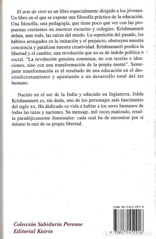 Libros de segunda mano: EL ARTE DE VIVIR KRISHNAMURTI - Foto 2