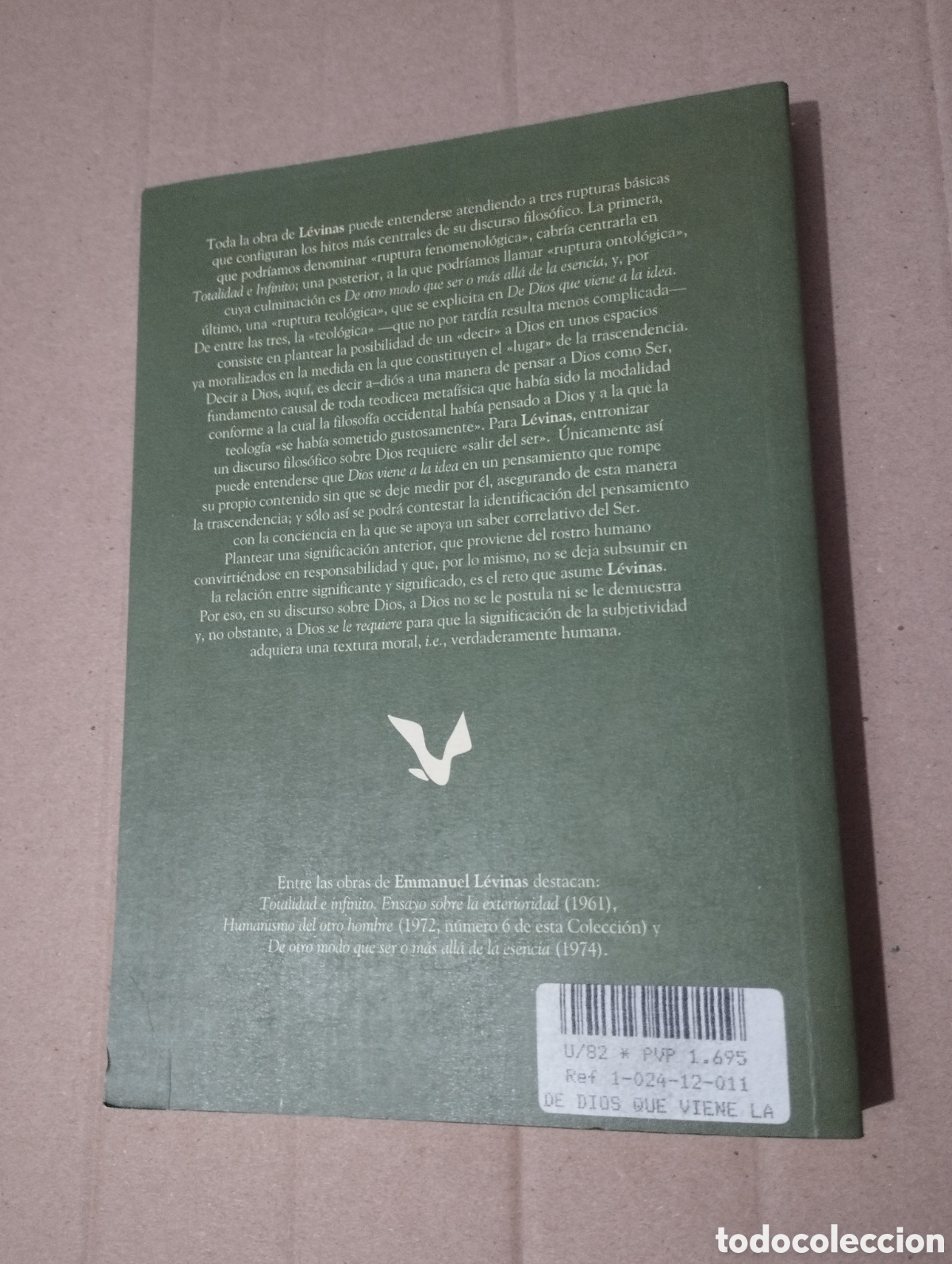 Libros de segunda mano: DE DIOS QUE VIENE A LA IDEA (EMMANUEL L&Eacute;VINAS) - Foto 3