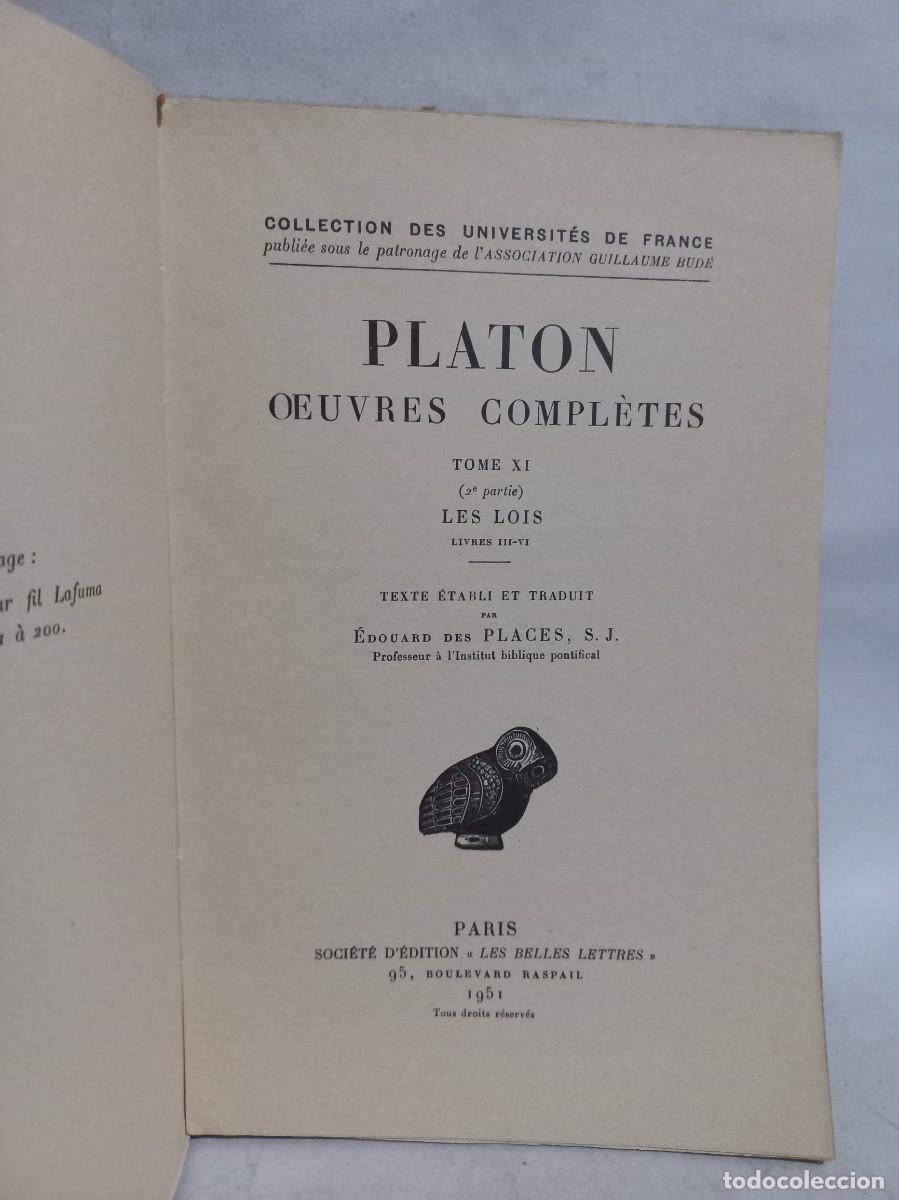 Libros de segunda mano: Platon - Oeuvres Compl&egrave;tes - 1951 - Foto 3