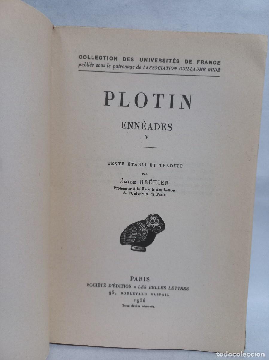 Libros de segunda mano: Plotin - Enn&eacute;ades V - 1956 - Foto 3