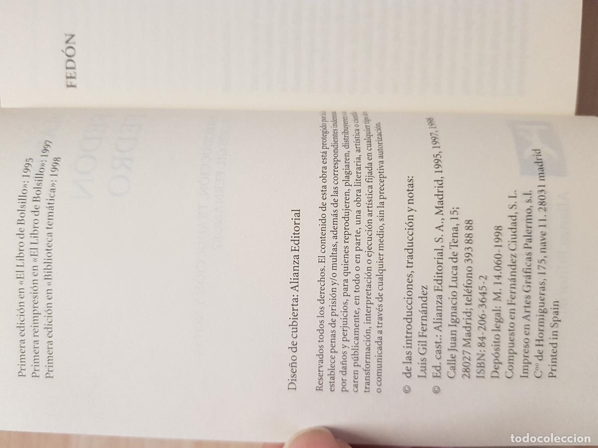 Libros de segunda mano: Plat&oacute;n - Fed&oacute;n. Fedro - Foto 3
